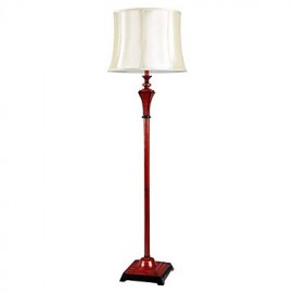 Comtemporary Fabric and Resin Floor Light with 1 Light in Red