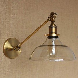 The Iron Glass Bronze Brass Arm Style Retro Creative American Country Hall Bedroom Wall Lamp