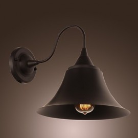 60W Artistic Wall Light with Retro Metal Shade and Bracket