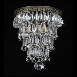 60W Antique Green Wall Lights with Crystal Beaded Pendants