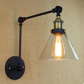 Dumb Black Restoring Ancient Ways Rural Restaurant Coffee Shop Decoration Glass Wall Lamp
