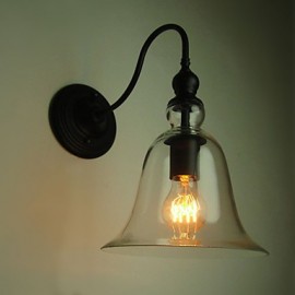 Vintage Wall Lamp One Light Steel and Glass