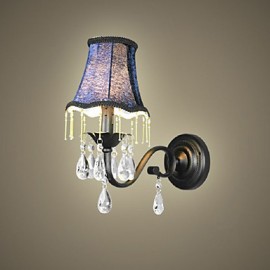 Crystal Wall Lamp With Fabric Lampshade, Bestselling In Europe And US