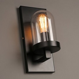 E27 220V 15*35CM 5-8㎡ Creative Rural Wrought Iron Glass Wall Lamp Light LED