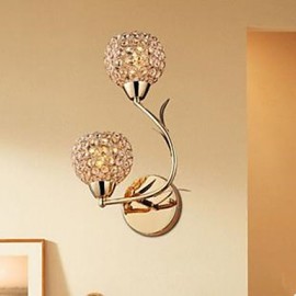 B818 Contracted And Contemporary Golden Double-Headed K9 Crystal Wall Lamp