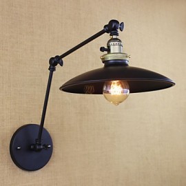 American Minimalist Industrial Iron Long Arm Wall Lamp With Switch