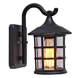 Antique Rustic Iron Waterproof Outdoor Wall Lamp Vintage Lantern Light Rusty Matte black Corridor Hallway Wall Sconce