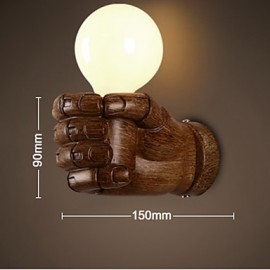 E27 220V 15*9CM 15-20㎡ European Wall Right Hand Creative Retro Fist Wall Lamp Led Lights