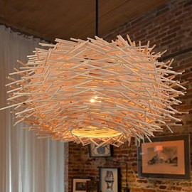 Chandeliers Mini Style / Bulb Included Lantern Bedroom / Study Room/Office / Kids Room / Game Room Wood/Bamboo