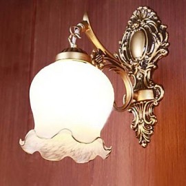 Bathroom Wall Light,1 Light, Classic Metal Glass Painting
