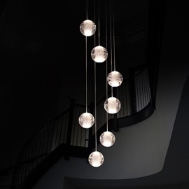 Modern Pendant Lights Pendant Lamp G4 Retroifit 7 Lights Chrome Plating Crystal for Dining Room Stairs Light