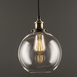 Industrial Factory Pendant Lamp - Antique Brass One-Light Fixture Glass Shade,Cafe Dining Room Pendant Light