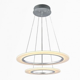 Modern LED Pendant Light Ceiling Hanging Chandeliers Lamp Fixtures with 2 ring 4060 CE FCC ROHS