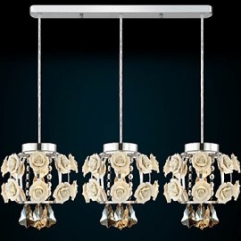 Flowers and Crystal Chandeliers Living Room/Bedroom/Dining Room/Study Room Pendant Lights