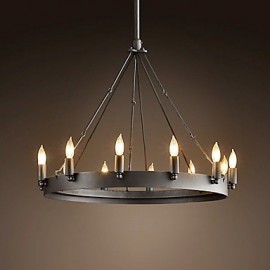 60W E27 Retro Style Iron Pendent Light with 12 Lights in Candle Feature