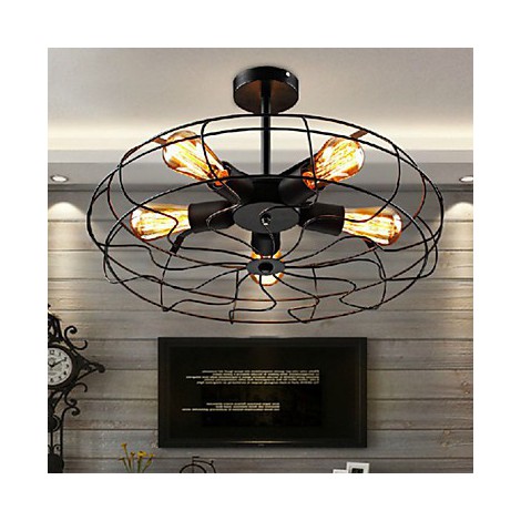 Industrial Vintage Metal Fan Pendant Lamp Steampunk Ceiling Chandelier Light Lightingo Co Uk