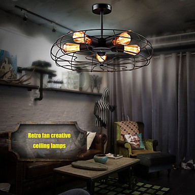 Industrial Vintage Metal Fan Pendant Lamp Steampunk Ceiling Chandelier Light EKK 