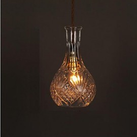 E27 220V 22*13CM 10-15㎡Romantic Bottle Creative Carved Art Glass Chandelier Light Led Pendant Light