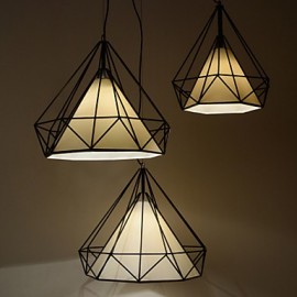 Diamond/Mini Pendant Lamp/1 Light/Modern Simplicity/Black & White/Finished/Carbon Steel/Cloth/Droplight