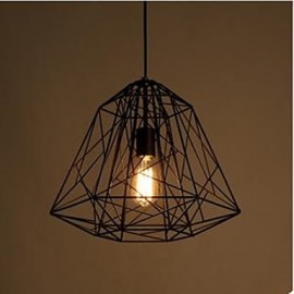 Retro Restaurant Bar Little Sitting Room Balcony Wrought Iron Diamond Pendant Lamp