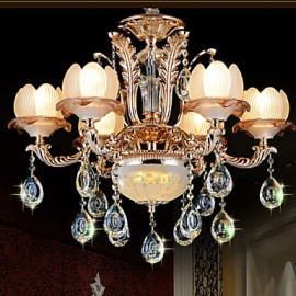 European Style Crystal pendant Simple Alloy Style Retro Villa lighting