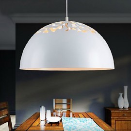 Vintage-Style Minimalist 1 Light Pendant with Carved Shade Study Room/Office, Dining Room, Bedroom Pendant Lights
