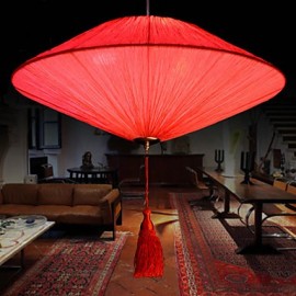 Lotus Leaf Modern Marine Cloth Art Corridor Droplight Of Red Lanterns Lamp LED Light