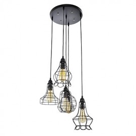 60W Country Mini Style Painting Metal Chandeliers Bedroom / Dining Room / Study Room/Office / Hallway