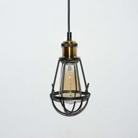 New LOFT Lamp Vintage Pendant Light Edison Light Balck Iron Metal Cage Lampshade Warehouse Style Lighting Light Fixture