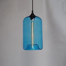 Bottle Design Pendant, 1 Light, with Transparent Shade