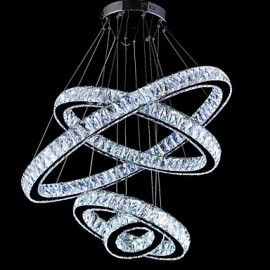 LED Crystal Pendant Light Ceiling Lamp Chandeliers Lighting Fixtures with 4 Rings CE FCC ROHS