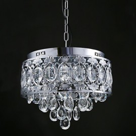 Elegant Modern Transparent Crystal Chandelier with 4 Lights