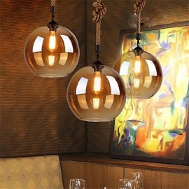 Loft American Rope Retro Lighting Bar Restaurant Lights Personality Living Room Clothing Store Glass Pendant Light 20cm