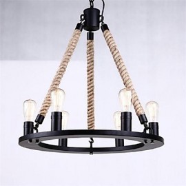 Pendant Light 6 Lights Country Style Wrought Iron