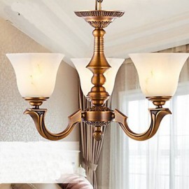 European Style Chandelier Full copper lamp Marble lamps