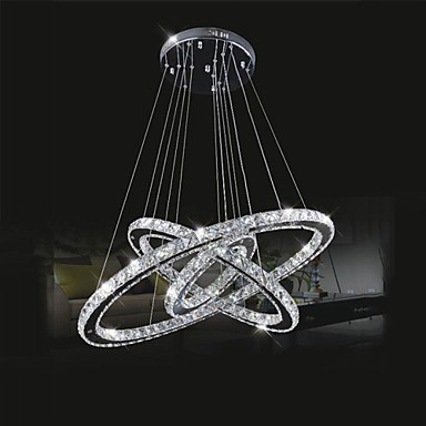 Dimmable Circular Led Pendant Chandelier Light Lighting Fixtures With K9 Crystal Warm And Cool White Remote Control Ce Ul Lightingo Co Uk - Led Ceiling Lights Uk Cool White