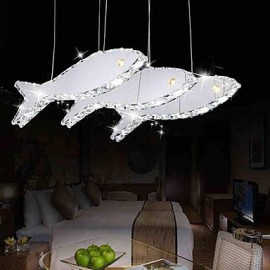 10W Modern/Contemporary Crystal Metal Pendant Lights Living Room