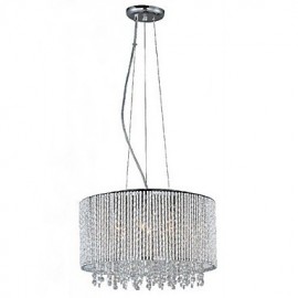 Crystal Pendant Light with 7 Lights in Cylinder Shape