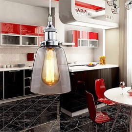 Modern Chrome Glass Vintage Industrial Retro Fitting Edison Pendant Light Cafe Dining Room Kitchen Porch Light