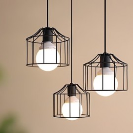 1 Lights Max 60W Country Metal Pendant Lights Living Room / Bedroom / Dining Room / Kitchen / Study Room/Office