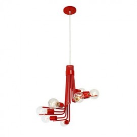 North American-Style Modern Characteristic 8 Light Pendant In Red