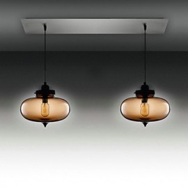 Modern Transparent Glass Pendant Lights with 2 Lights in Bubble Design
