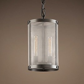 60W E27 2-light Pendent Light with Transparent Shade