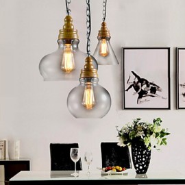 3 Light MAX 60W Modern/Contemporary Mini Style Metal Chandeliers Living Room / Bedroom / Dining Room / Study Room/Office Pendant Light