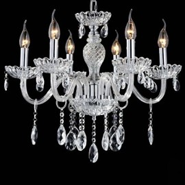 6-Light The style of palace Glass Chandelier With Candle Bulb