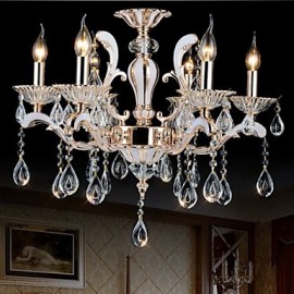 European Style luxury Candle Crystal Pendant living Room Bedroom Dining Room Zinc Alloy lamps