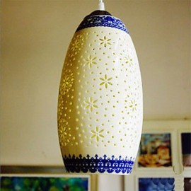 Retro Ceramic lamp lamp Entrance Stairs Blue Single Head Chandelier Creative E