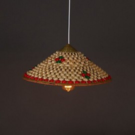 Coffee Bar Bamboo Hats Hat Chandelier Lamp