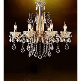 High-Grade Gold Wrought Iron Crystal Chandelier 8 Lights