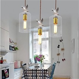Creative personality bird Glass Chandelier Pendant Light with Glass Shade